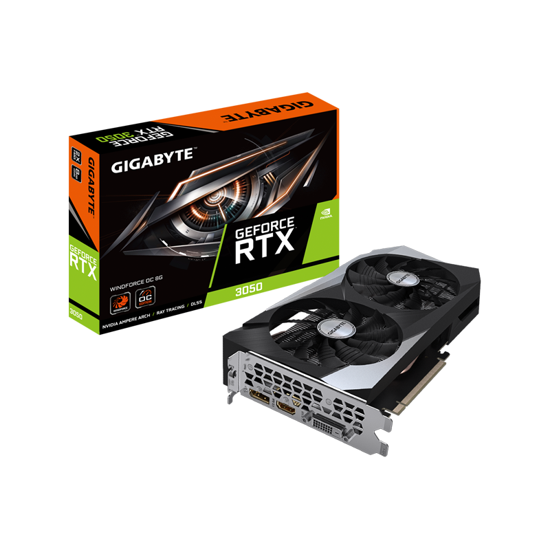 کارت گرافیک گیگابایت مدل GeForce RTX 3050 WINDFORCE OC 8G